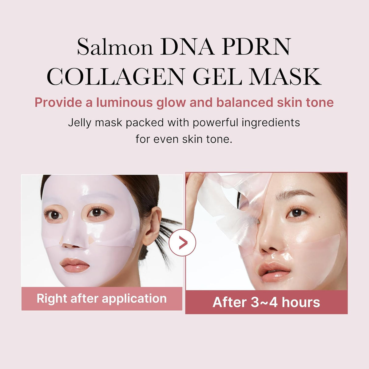 medicube Salmon DNA PDRN pink collagen jelly gel mask | overnight face mask for glass glow skin- elasticity, hydrating, firming and moisturizing | korean skincare, 28g, 1ea
