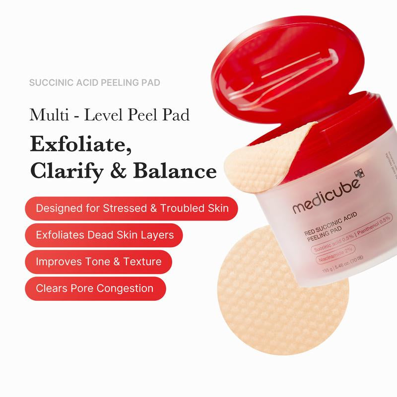 [Medicube] Red Succinic Acid Panthenol Pads | Niacinamide + Salicylic Acid Skincare