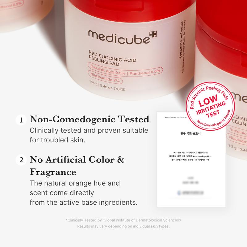 [Medicube] Red Succinic Acid Panthenol Pads | Niacinamide + Salicylic Acid Skincare