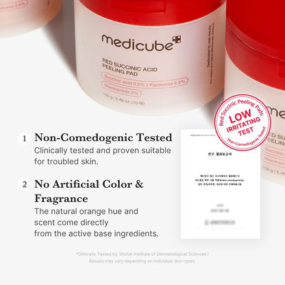 [Medicube] Red Succinic Acid Panthenol Pads | Niacinamide + Salicylic Acid Skincare